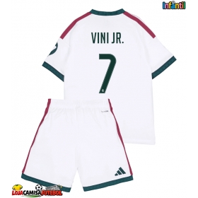 Camisa de Futebol Real Madrid Vinicius Junior #7 Equipamento Principal Infantil 2026-27 Manga Curta (+ Calças curtas)